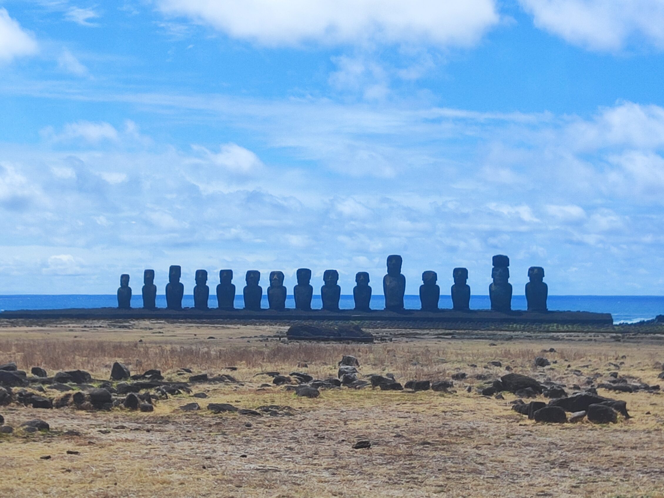 Vista panorámica de la Isla de Pascua en Chile.